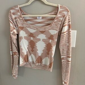 Cotton On Tan and White Long Sleeve Top